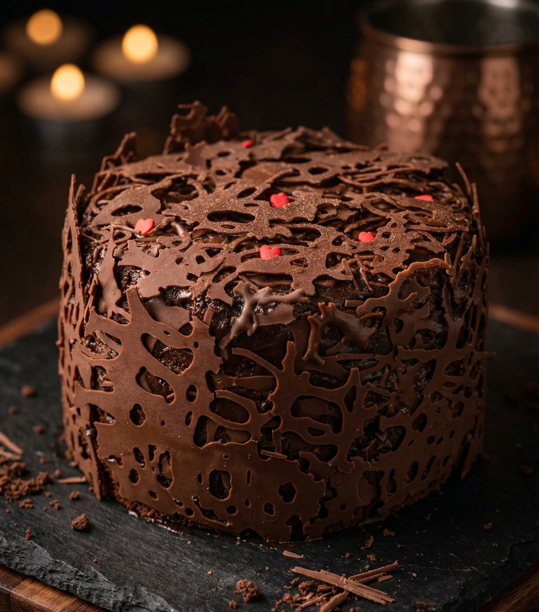 Chocolate com Renda e Corações